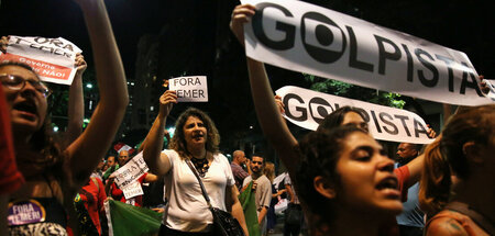 Proteste gegen die Amtsenthebung von Brasiliens Präsidentin Dilm...