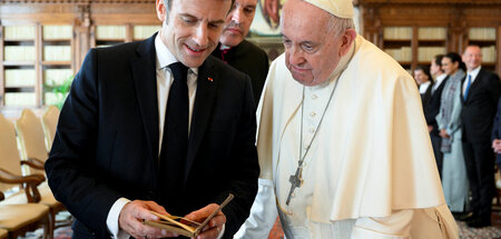 Privataudienz bei Papst Franziskus: Frankreichs Präsident Macron...