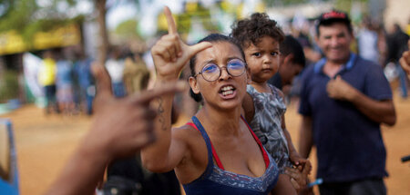 Landarbeiter protestieren gegen Amtsinhaber Bolsonaro (Brasília,...