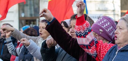 Rentner besonders betroffen : Protestaktion in Moldaus Hauptstad...