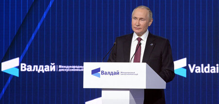 Spricht Klartext: Der russische Präsident beim »Waldai-Klub« in ...