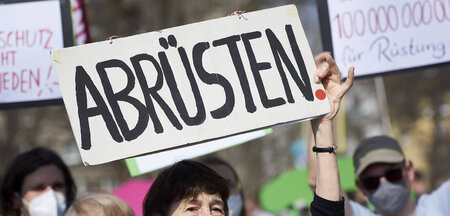 Protest gegen Aufrüstung auch beim globalen Klimastreik von Frid...