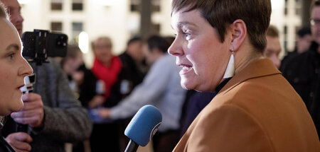 Rostocks neue Oberbürgermeisterin Eva-Maria Kröger nach Bekanntg...