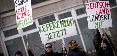 Beim Gedenkmarsch zur Kolonialgeschichte in Berlin wurde auch an...