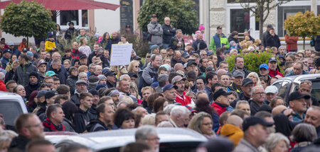 Demonstranten in Annaberg-Buchholz