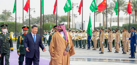 Präsident Xi Jinping und Kronprinz Mohammed bin Salman am Donner...