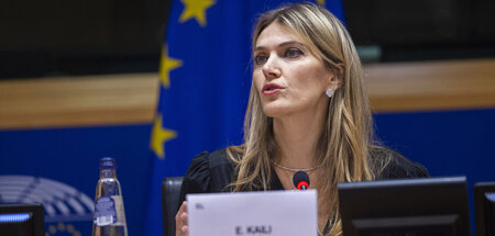 Kurz vor ihrer Festnahme sprach Vizepräsidentin Eva Kaili noch i... Kurz vor ihrer Festnahme sprach Vizepräsidentin Eva Kaili noch i...