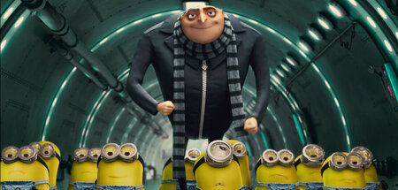 Gru und seine Minions bei der Aktion »Wir stehlen den Mond«