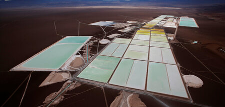 Luftbild der Rockwood-Anlage in der Atacama-Wüste im Norden Chil...