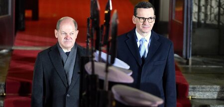 Benachbarte Konkurrenten: Der deutsche Bundeskanzler Olaf Scholz... Benachbarte Konkurrenten: Der deutsche Bundeskanzler Olaf Scholz...