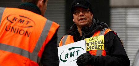 RMT-Streikposten am Mittwoch in London
