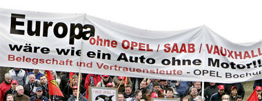Europaweiter Aktionstag der GM-Angestellten, Rüsselsheim, 26. Fe...