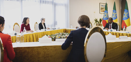 Möchte gerne präsent sein: Bundesaußenministerin Baerbock mit ih...