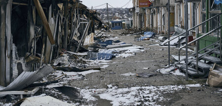 Heftig umkämpft: Bachmut im Oblast Donezk wird zunehmend von rus...