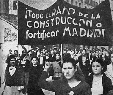 Frauendemonstration für die Verteidigung der Hauptstadt der Span...