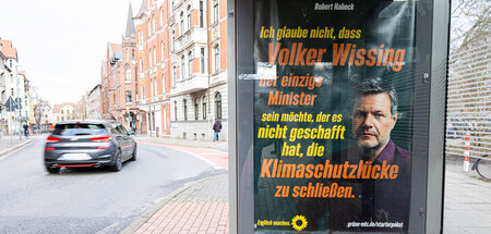 Falsches Grünen-Plakat in Hannover (2.2.2023)