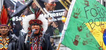 Verteidigen ihre Lebensgrundlage: Indigenenvertreter protestiere...