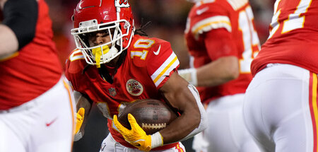Voller Körpereinsatz: Isiah Pacheco von den Kansas City Chiefs