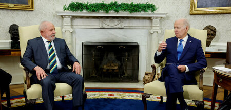 Brasiliens Präsident Luiz Inácio Lula da Silva und US-Präsident ...