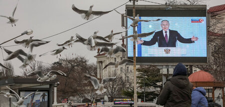 Die Rede des russischen Präsidenten wird am Dienstag in Sewastop... Die Rede des russischen Präsidenten wird am Dienstag in Sewastop...