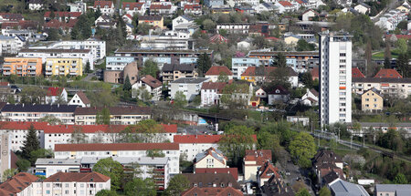 Blick auf den Stadtteil Stetten in Lörrach (13.4.2022)