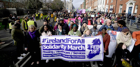 Neonazis nicht willkommen: Demonstration in Dublin für ein sozia...