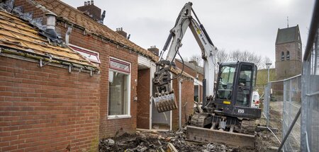 Abriss von Häusern nach Erdbebenschäden in Groningen