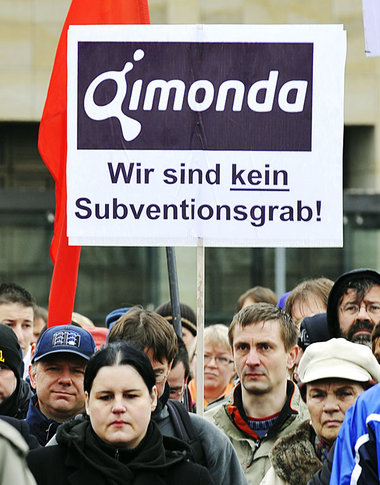 19. März in Dresden: Rund 1000 Qimonda-Beschäftigte demonstriert... 19. März in Dresden: Rund 1000 Qimonda-Beschäftigte demonstriert...