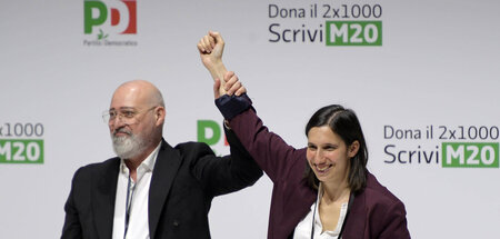 Links und rechts vereint: Elena Schlein (r.) und Stefano Bonacci...