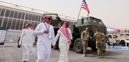 »Wenn wir nicht da wären«: US-Soldaten bei einer Militärmesse in...