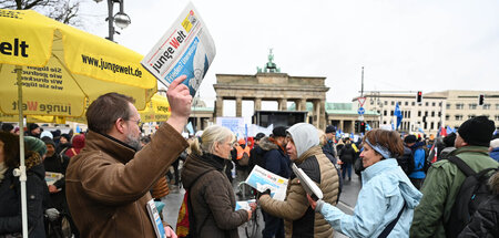 Auch bei der Friedensdemonstration am 25. Februar 2023 am Brande