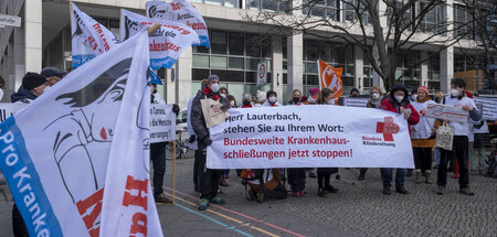 Demonstration gegen Klinikschließungen in Berlin (Februar 2022)