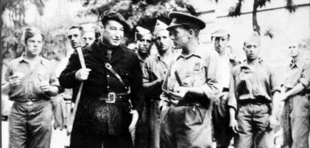 Egon Erwin Kisch als Mitglied der Internationalen Brigaden in Sp...
