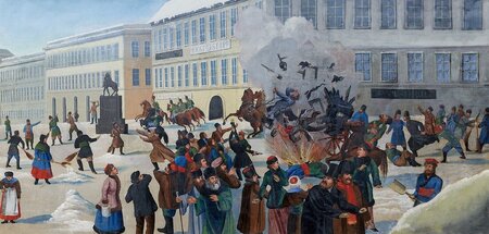 Die Anschläge der Narodniki (Volkstümler), die 1881 Zar Alexande...