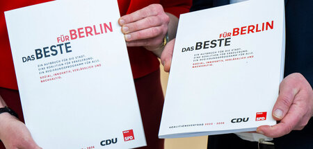Das »Beste«: Die Berliner Koalition von CDU und SPD stellte am M...