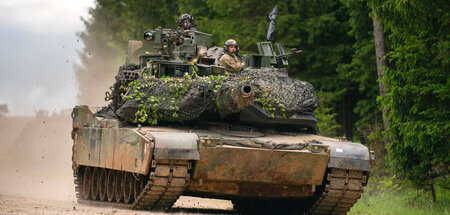 Demnächst wieder unterwegs: US-Panzer des Typs M1 Abrams bei ein
