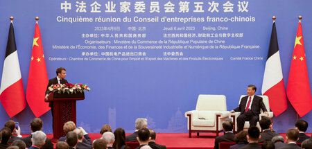 Macron und Xi Jinping in Beijing (6.4.2023)