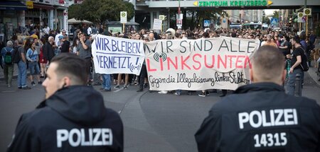 Demonstration gegen das Verbot der linksradikalen Internetplattf...