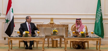 Zwist begraben: Die Außenminister Syriens (l.) und Saudi-Arabien...