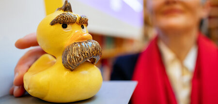 Tief eintauchen: Nietzsche-Ente im Büchermeer