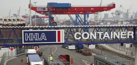 »Kritische Infrastruktur«: Eingang zum Containerterminal Tollero...