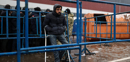 Flüchtlinge in Belarus, nahe der polnischen Grenze (November 202...