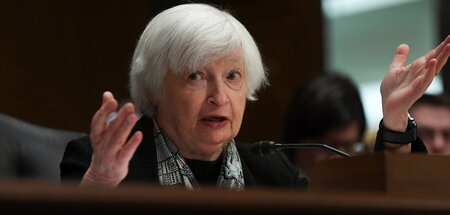 Warnt vor Absturz: US-Finanzministerin Janet Yellen bei einer An... Warnt vor Absturz: US-Finanzministerin Janet Yellen bei einer An...
