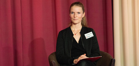 Christin Bernhold auf der Podiumsdiskussion der Rosa-Luxemburg-K...