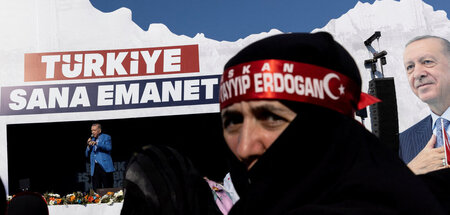 Der türkische Präsident auf einer Großkundgebung (Istanbul, 7.5....