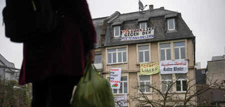 Das besetzte Haus im Frankfurter Stadtteil Gallus (5.12.2022)