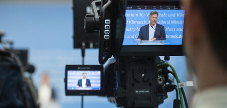 Robert Habeck bei der Pressekonferenz am Mittwoch
