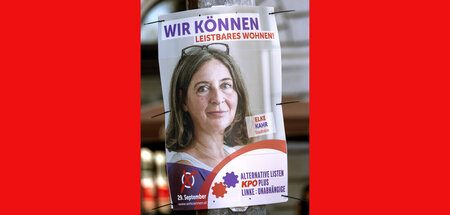 Überzeugte Kommunistin: Elke Kahr auf einem Wahlplakat der KPÖ (...