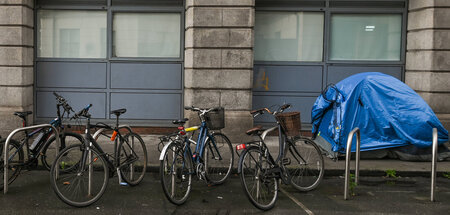 Zelte von Wohnungslosen gehören zum alltäglichen Bild in Dublins...