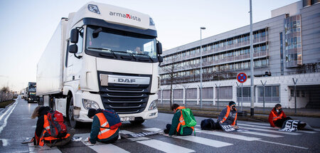 Straßenblockade der »Letzten Generation« (München, 23.2.2022)